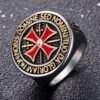 Magic Ring~316L  Ranzwal Punk Rock Crusader Cross Stainless Steel Rings for Men Knight Templar Ring Jewelry US SIZE 7~13