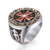Magic Ring~316L  Ranzwal Punk Rock Crusader Cross Stainless Steel Rings for Men Knight Templar Ring Jewelry US SIZE 7~13