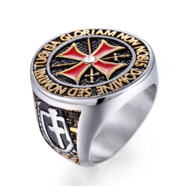 Magic Ring~316L  Ranzwal Punk Rock Crusader Cross Stainless Steel Rings for Men Knight Templar Ring Jewelry US SIZE 7~13