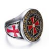 Magic Ring~316L  Ranzwal Punk Rock Crusader Cross Stainless Steel Rings for Men Knight Templar Ring Jewelry US SIZE 7~13