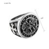 Magic Ring~316L  Size 7 To Size 15 Men Boy Stainless Steel Cool Cross Saint Michael Protect US Silver Big Ring Newest HF499