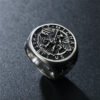 Magic Ring~316L  Size 7 To Size 15 Men Boy Stainless Steel Cool Cross Saint Michael Protect US Silver Big Ring Newest HF499