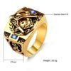 Magic Ring~316L  Stainless Steel Rings For Men Free Mason Freemasonry Retro Punk Gold Color Titanium Male Ring Masonic Jewelry