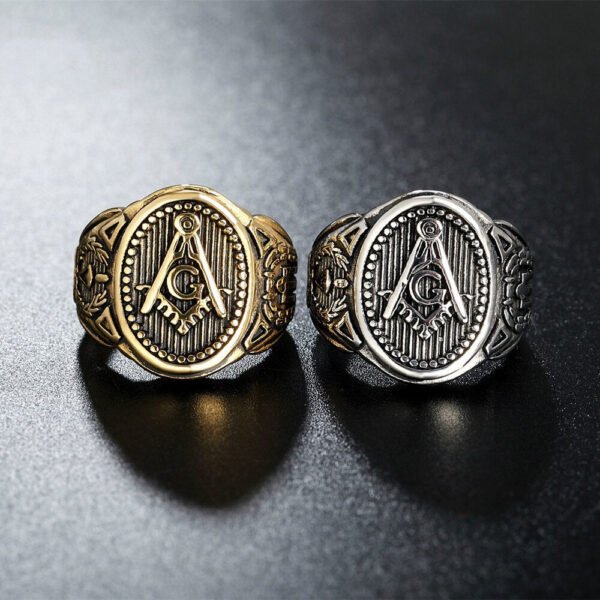 Magic Ring~316L Never Fade Vintage Men Masonic Rings Quality Stainless Steel Titanium Punk Rings HF031