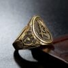 Magic Ring~316L Never Fade Vintage Men Masonic Rings Quality Stainless Steel Titanium Punk Rings HF031
