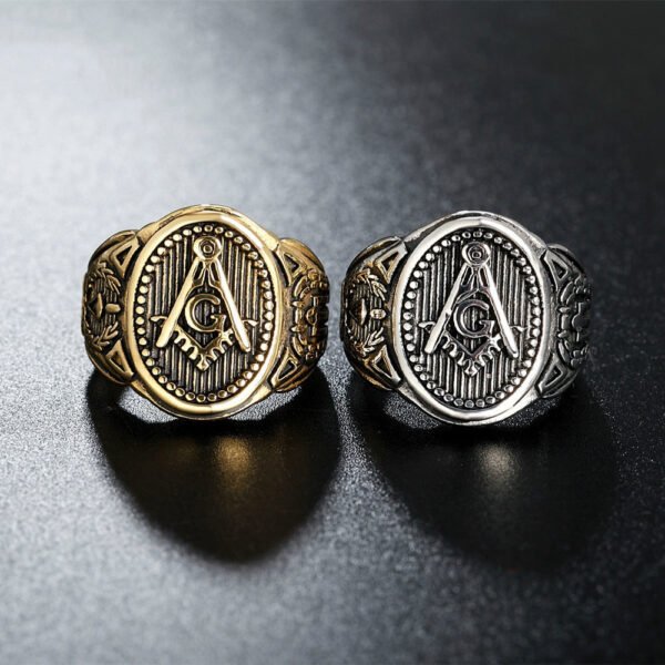 Magic Ring~316L  Vintage Men Masonic Rings Quality Stainless Steel Titanium Punk Rings HF031