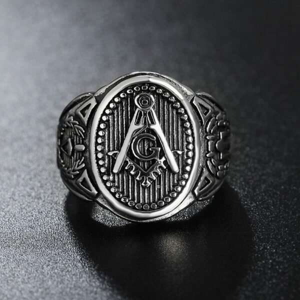 Magic Ring~316L Never Fade Vintage Men Masonic Rings Quality Stainless Steel Titanium Punk Rings HF031