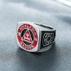 Magic Ring~316L  Vintage Men Masonic Rings Stainless Steel Jewelry Wedding Band for Men Retro Titanium Punk Rings HF464