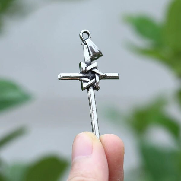 Stainless Steel Cross With Star Pendant Necklace Charm Unisex Personality Couple&Wedding  Jewelry Accessory Gift for Men