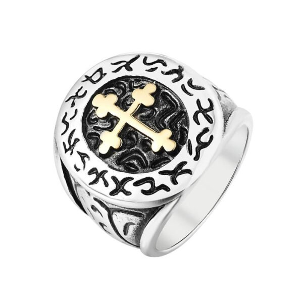 Magic Ring~316L Stainless Steel Men's Rings Hot Cool Fashion Cross Ring For Men Black Titanium Vintage Male Rings anel masculino HF439