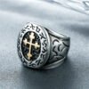 Magic Ring~316L Stainless Steel Men's Rings Hot Cool Fashion Cross Ring For Men Black Titanium Vintage Male Rings anel masculino HF439