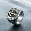 Magic Ring~316L Stainless Steel Men's Rings Hot Cool Fashion Cross Ring For Men Black Titanium Vintage Male Rings anel masculino HF439