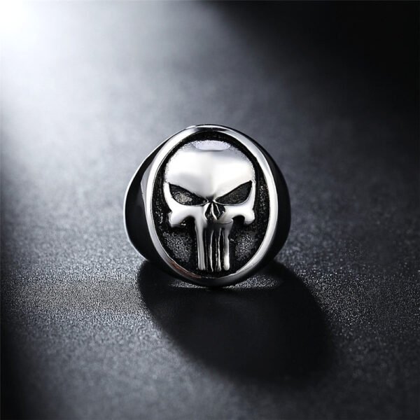 Magic Ring~316L Stainless Steel men ring the Punisher skull ring punk biker fashion jewelry HF694