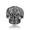Magic Ring~316L Stainless steel Gothic gold Carving kapala Skull Ring Biker Hiphop rock Jewelry For man HF182