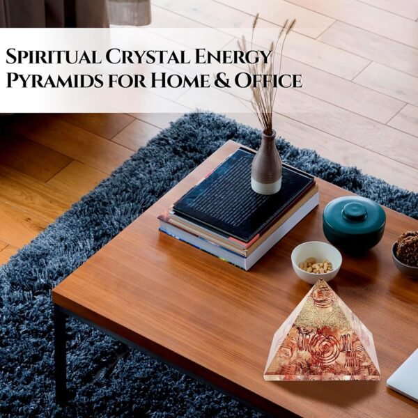 Crystal Orgone Pyramid – Orgonite Energy Generator with Copper-Wrapped Quartz and Shungite Crystals for Positive Energy