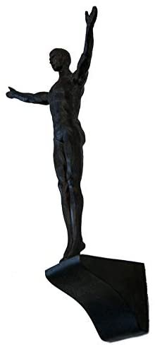 Magicun  Collection~Haute Collage Bronze Rock Climbers Set of 3 Figurines Wall Climbing Trio Men x3 Sculptures Poly Resin Statue Large Ornaments Wall-art