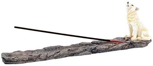 Animal Collection~ H2516G6 Wolf Call Incense Burner 29cm White
