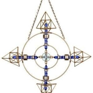 Crystal Healing Tool - Deva Form in 24K Gold Plate with Magnets & Gold-Fill Copper Wire - 15" - Tetrahedron