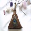 31cm*20cm Wicca decor altar decoration Witch accessories Amethyst broom Pendant quartz feather tree Home Protection Banish Evil