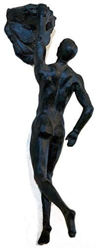 Magicun  Collection~Haute Collage Bronze Rock Climbers Set of 3 Figurines Wall Climbing Trio Men x3 Sculptures Poly Resin Statue Large Ornaments Wall-art