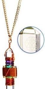 Crystal Pendant Necklace Healing Tool Etheric Weaver® Pyramid Cut Quartz Crystal Pendant Pendulum Worn at The Heart Center