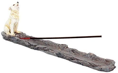 Magicun N.Giftware~Wolf Call Incense Burner 29cm White