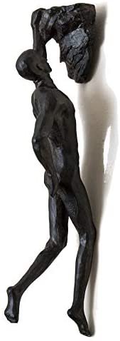 Magicun  Collection~Haute Collage Bronze Rock Climbers Set of 3 Figurines Wall Climbing Trio Men x3 Sculptures Poly Resin Statue Large Ornaments Wall-art