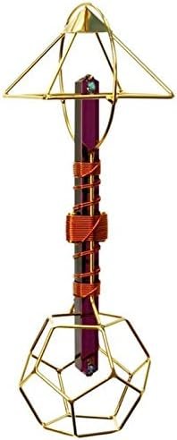 Crystal Wand - Meditation Healing Tool - Christ Principle Ascension Vajra with Magnets & Copper Wire - 10" - Pyramid/Dodecahedron