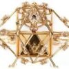 Meditation Pyramid for Personal & Planetary Healing - Amplified Solar Orb 7 Rays Solar Form Radiator Capstone & 32 Etheric Weavers
