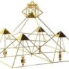 Meditation Pyramid Grid - 5 x 51-Degree Pyramids with Crystals - Small