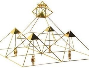 Meditation Pyramid Grid - 5 x 51-Degree Pyramids with Crystals - Small