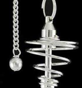 Witchcraft~GPSS Silver Plated Brass Spiral Pendulum Divination Dowsing