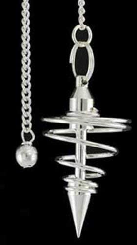 Witchcraft~GPSS Silver Plated Brass Spiral Pendulum Divination Dowsing