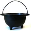 Witchcraft~Cast Iron Cauldron w/handle, ideal for smudging, incense burning, ritual purpose, decoration, candle holder, etc. (6"Diameter handle to handle, Inside Diameter 4 1/8")