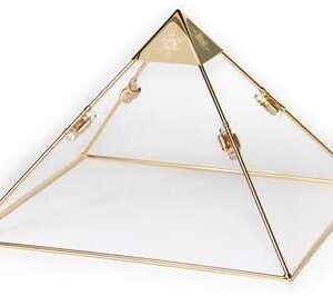 Meditation Pyramid - 9" Head Meditation Pyramid with Metatron Cube Etched Capstone and 4 Quartz Crystal Etheric Weavers®