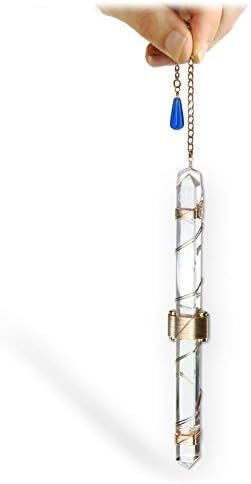 Crystal Wand Healing Tool - Etheric Weaver® Pendant with Magnets & Gold-Fill Wire - 7"