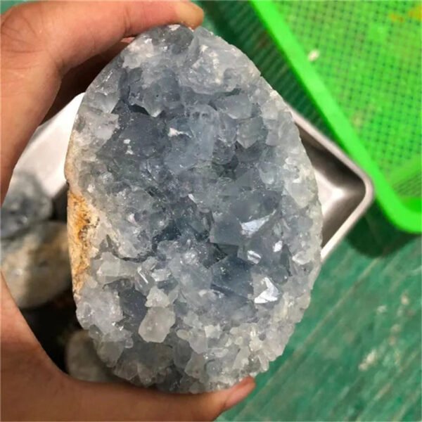 new arrivals crystals minerals healing stones egg shaped natural blue celestite crystals geode for home decoration