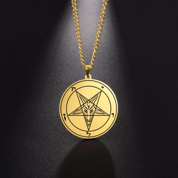Men's Vintage Pentagram Baphomet GOAT Sigil Pendant Necklace Wiccan Jewelry Gift
