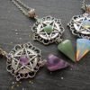 White Purple or Green Witch Necklace, Pagan Necklace, Witch Necklace, Wicca Necklace, Pentacle Jewelry, Pagan, Wicca, Pentagram