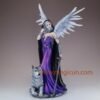 Fairy Collection~Dark Gothic Angel With Wolf Figurine Statue 10.5" High Winged Fairy Warrior New
