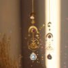 Crystal Wind Chime Star Moon Sun Light Catcher Prism Rainbow Maker Suncatcher Windbell Hanging Pendant Ornament Home Decoration