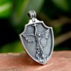 2024 NEW 316L stainless steel religious archangel michael slaying dragons Pendant Talisman Necklace
