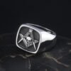 Mason Widow`s Son Skull and Bones Freemason Masonic Sterling Silver Ring