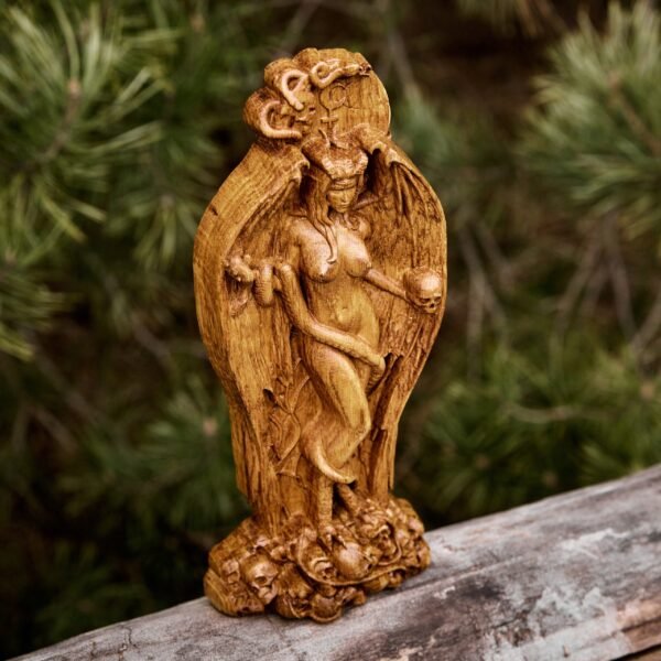 Wooden Lilith Statue - A Sacred Channel to Inner Strength