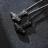 Mjolnir The Hammer of Thor Norse Pagan Symbol Pendant Necklace Stainless Steel Double Sided Dragon Design Viking Jewelry