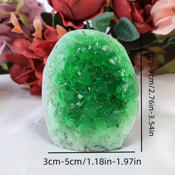 1pc Avant-Garde Green Crystal Cluster - Elegant Home & Office Decor, Unique Crystal Cave Display Piece, Collector's Perfect Gift, Natural Rock Crystal Formation