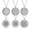 Dawapara Religious Solomon Necklace Magic Square Talisman Pendants Protection Wealth Amulet Stainless Steel Jewelry