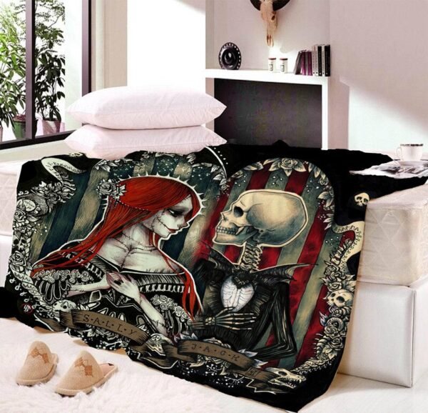 3D Custom Nap Blanket  Super Soft Cozy Velvet Plush Throw Blanket Bedspread Floral Skull Modern Line Art Sherpa Travel CB68