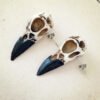 3D Resin Raven Skull Ear Studs, Halloween, Goth, Skull, Gifts,Raven Bird Skull Pendant, Men's, Unisex Gothic Statement Jewellery