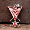 Religious Necklace With Red Zircon For Men Vintage